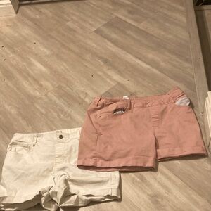 Stylish Pink and Cream Women's Shorts they are a large 12-14